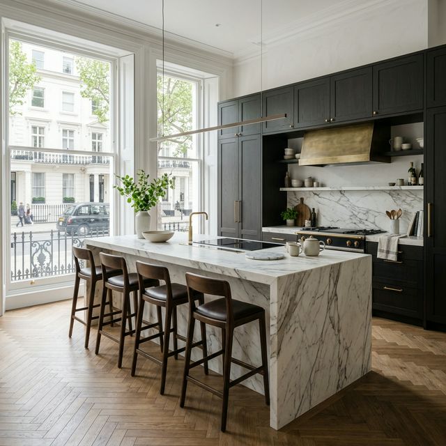 Luxury galley kitchen in belgravia
